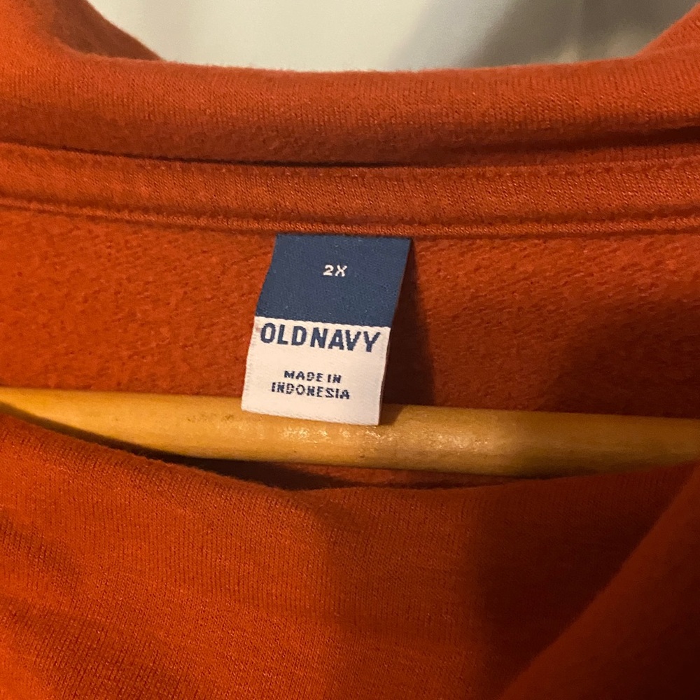 Old Navy Cowl Neck Long Sleeve Sweater in Rust Orange Crop Length Size 2XL - Picture 2 of 7